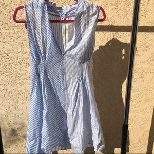 Blue and White Striped Dress